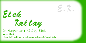 elek kallay business card