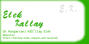 elek kallay business card